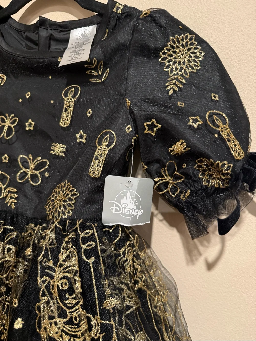 🧨Disney Encanto Elegant Black and Gold Sparkle Tulle elegant Costume Dress